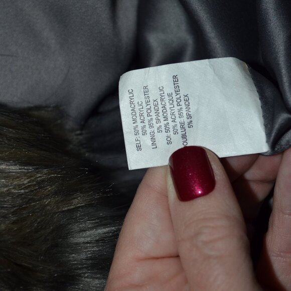 NWT $388 Sz S Ramy Brook Gray Vintage Faux Fur Cropped Jacket - Picture 6 of 6